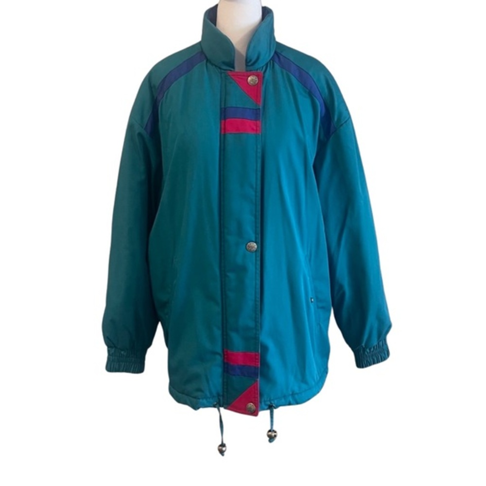 Clipper Mist Jacket Vintage 90s Blue Winter Fall Coat  Zip Up Medium.